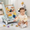 SEVOBAL Baby Walkers 8-in-1 Wooden Push and Pull Activity Center with Rotating Gears Xylophone Shape Sorters, Green, 14"*13"*18.5" - 3 of 4