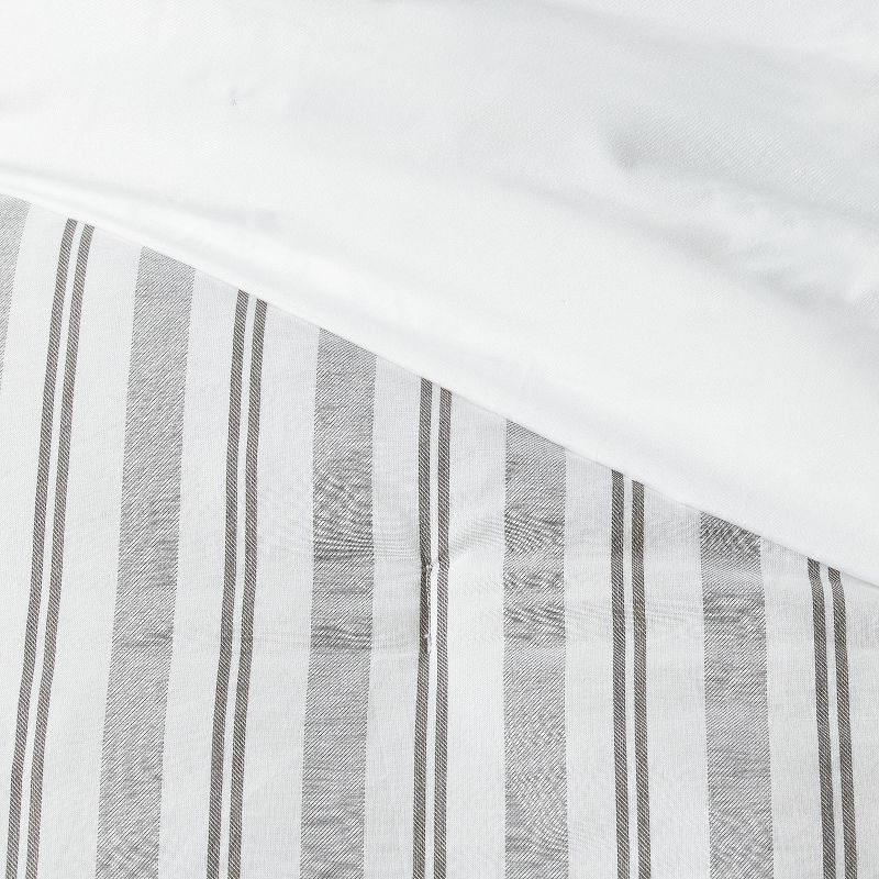 8pc Reversible Classic Stripe Comforter Set Gray/White - Threshold™, 5 of 16