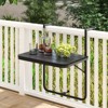 Tangkula Patio Hanging Table Folding Balcony Railing Table w/ 3-Level Height All-Weather HIPS tabletop Suits for 1”-6” Railings - 2 of 4
