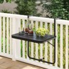 Tangkula Patio Hanging Table Folding Balcony Railing Table w/ 3-Level Height All-Weather HIPS tabletop Suits for 1”-6” Railings - image 2 of 4