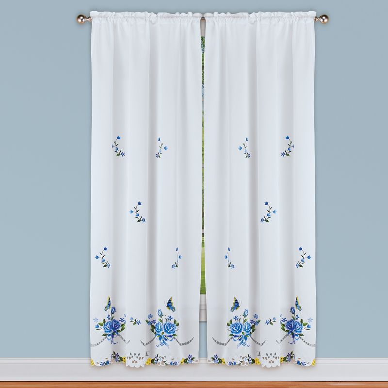 Collections Etc Rose And Butterfly Embcurtains, 2 of 4