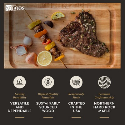 Maple Wood 18" x 12" Reversible Cutting Board with Juice Groove