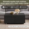 CAVINAS Modern Wooden Side Table Square Coffee Table with 4 Storage Drawers, End Table for Living Room, Bedroom - 3 of 4