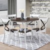 45.7inch Round Dining Table With Shelf Height 30 inch Modern Farmhouse Retro Design - 3 of 4