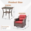 Buenhomino 6-Piece Outdoor Wicker Swivel Rocker Chair Set with 4 Chairs & 2 Tables, All-Weather PE Rattan Glider Chairs with Cushions for Patio - 3 of 4