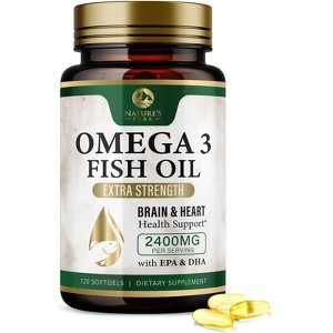 Fish Oil 2400 mg - Triple Strength Fish Oil Supplement for Healthy Heart Support - 60 Softgels;120 Softgels - 1 of 4