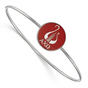 Black Bow Jewelry Sterling Silver Alpha Chi Omega Greek Life Bangle Bracelet 8 Inch - 1 of 3