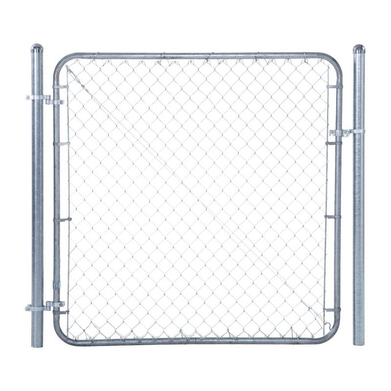 Adjust-A-Gate Fit-Right Chain Link Fence Walk-Through Gate Kit, Metal Fencing Gate with Round Corner Frame, 1 of 6