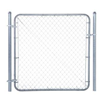Adjust-A-Gate Fit-Right Chain Link Fence Walk-Through Gate Kit, Metal Fencing Gate with Round Corner Frame (24"-72" W  x 6' H)