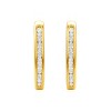 GILDED 1/4 to 1 ct t.w. Natural Diamond Hoop Earrings in Sterling Silver or 14KT Gold-Plated Silver - 2 of 3
