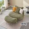 NicBex 65 Inch Loveseat,Modern Corduroy Loveseat Sofa with 3 Colorful Pillows,Upholstered 2-Seater Couch Set for Living Room,Bedroom,Lounge - 2 of 4
