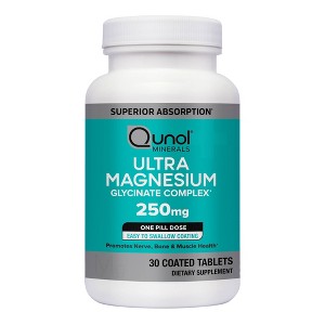 Qunol Ultra Magnesium 250mg Dietary Supplement Tablets - 0.25 fl oz/30ct - 1 of 4