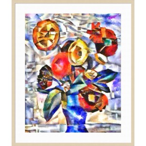 35" x 41" Bouquet with Big Flowers by Alex Caminker Wood Framed Wall Art Print - Amanti Art: Giclee, Acrylic, Modern Decor - 1 of 4