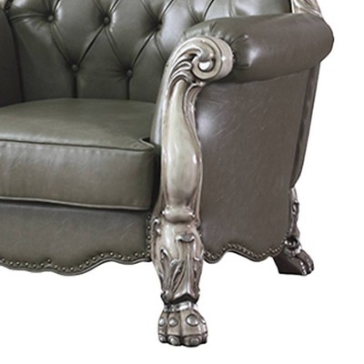 Dresden 45" Vintage Bone White PU Tufted Chair