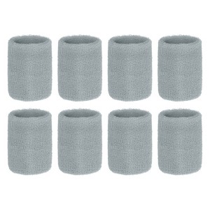 Unique Bargains Sweat Absorbent Elastic Tennis Badminton Basketball Wrist Sweatbands 8 Pcs - 1 of 4