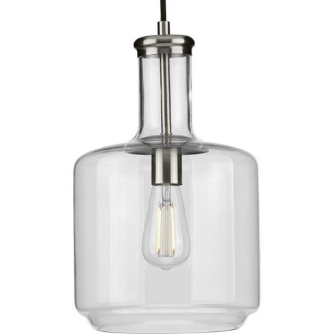 Progress Lighting, Latrobe, 1-Light Pendant, Brushed Nickel, Clear Glass Shade - image 1 of 3