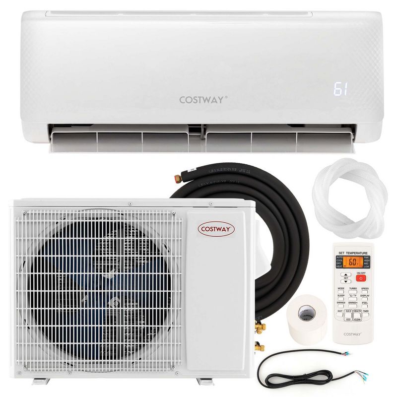Costway 12,000 BTU Mini Split Air Conditioner AC Unit with Heat Pump & Remote Control, 1 of 11
