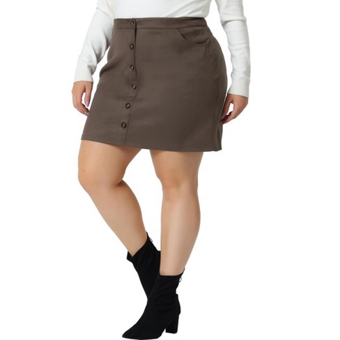 Brown suede outlet skirt target