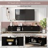 Modern TV Stand with 5 Champagne legs - Durable, stylish, spacious, versatile storage TVS up to 77" - 4 of 4