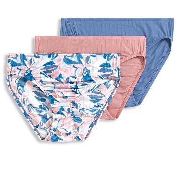 Jockey Women's Elance Breathe Brief - 3 Pack 7 Frosty Periwinkle/forever  Floral/turquoise Cloud : Target