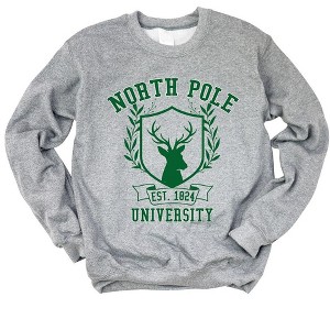 Simply Sage Market Women's Graphic Sweatshirt North Pole University Reindeer - 1 of 4