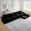 Oversized 157.5" Corduroy Cloud Modular L-Shaped Sectional Sofa with Big Deep Seat and Storage Ottoman, 5-Piece Free combination Sofa - 4 of 4