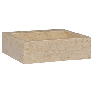 vidaXL Sink Cream 15.7 in.x15.7 in.x4.7 in. Marble - 1 of 4