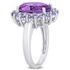 EVERLY JEWELRY |Sterling Silver 5 7/8 CT TGW Amethyst Tanzanite Halo Ring - 2 of 4