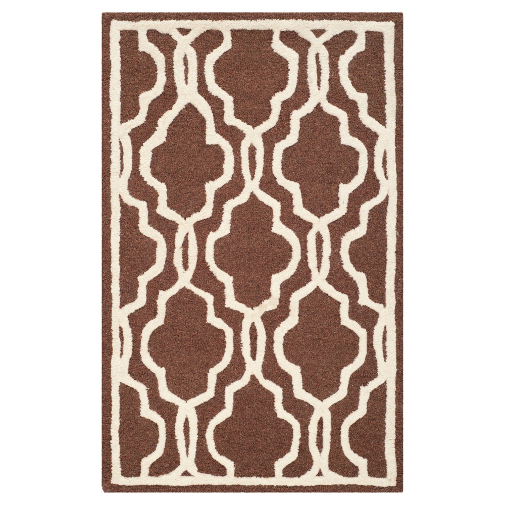 Langley Textured Rug - Dark Brown / Ivory (2'x3') - Safavieh