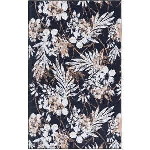 Malibu MBU825 Power Loomed Machine Washable Skid-Resistant Indoor Area Rug - Black/Brown - 9'x12' - Safavieh - 1 of 4