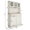 Sevobal Utility Storage Cabinets, Freestanding Cabinet with Adjustable Shelves and Flip Drawer for Living Room Kitchen, White, 39.37"*13.78"*67.72" - 4 of 4