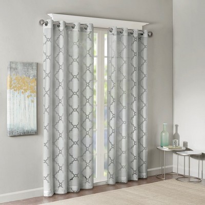 MAYEERTY Fretwork Burnout Sheer Curtain Panel(Only 1 Pc Panel)