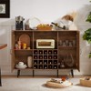 Bella Depot 55.11''W Faux Rattan Barn Door Wine Cabinet - 3 of 4