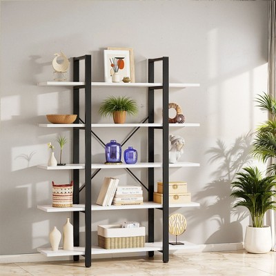 UbMelt 5-Tier Book Shelf Corner Freestanding Bookcase Storage Organizer for Living Room,Bedroom,Office
