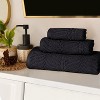 Chevron Zero Twist Cotton Solid and Jacquard Hand Towel Set of 6 by Blue Nile Mills - 2 of 4