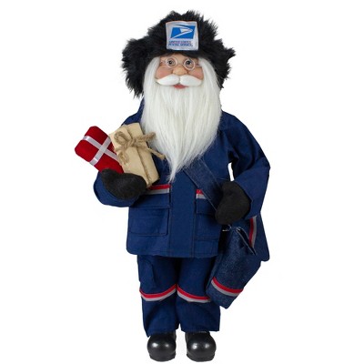 Northlight 17" Blue and Red United States Postal Service Standing Santa Claus Christmas Figure