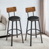 2 Pack Bar Stools, PU Upholstered Breakfast Stools, 29.7 Inches Barstools with Back and Footrest, for Dining Room, Rustic Brown and Black - 3 of 3