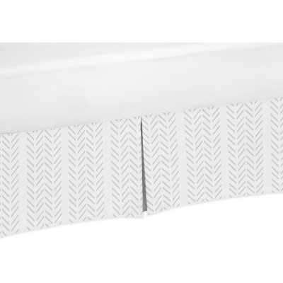 Image of Sweet Jojo Designs Boy Baby Crib Bed Skirt Construction Truck White and Grey