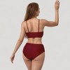 Anna-Kaci Swim Women's V-Neck Bikini Swimsuit with Crossover Top and High Waist Bottom - 4 of 4