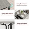 Kitchen Dining Room Table Sets for 4, 5-Piece Metal and Wood Dining Table Set for 4 - 4 of 4