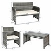 Costway 4PCS Rattan Patio Furniture Set Garden  Sofa Cushioned Seat Mix Gray Wicker - 3 of 4