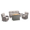 Buenhomino Patio Furniture Set with Fire Pit Table and Swivel Rocking Chairs, 5 Pieces Outdoor Wicker Furniture Set with 6'' Thickened Cushion - 2 of 4