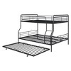 Full XL Over Queen Metal Bunk Bed with Twin Size Trundle, Black - 3 of 4