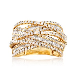 Ross-Simons 2.00 ct. t.w. Round and Baguette Diamond Highway Ring in 14kt Yellow Gold - 1 of 4