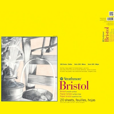Strathmore 300 Series Smooth Bristol Pad, 19 x 24 Inches, 100 lb, 20 Sheets