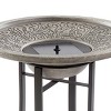 Smart Solar 28.3" IntelliSolar Light Cement Bird Bath with Remote Gray - 2 of 4