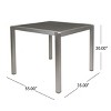 35" Square Aluminum Patio Dining Table,Modern Outdoor Table with Top,Contemporary Weather-Resistant Metal Frame Garden Dining Table-Coolbibila - 4 of 4