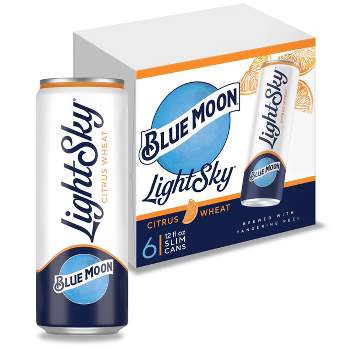 Blue Moon Light Sky Citrus Wheat Beer - 6pk/12 fl oz Slim Cans