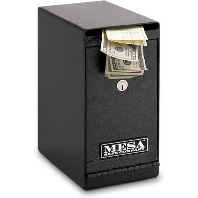 Hammered Grey Steel Keyed Depository Safe with Dual Lock