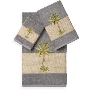 Linum Home Textiles 100% Turkish Cotton COLTON Embellished Towel Set - 1 of 4